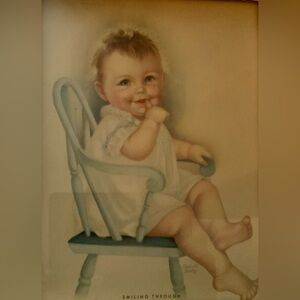 Vintage Baby Print "Smiling Through" by Charlottes Becker